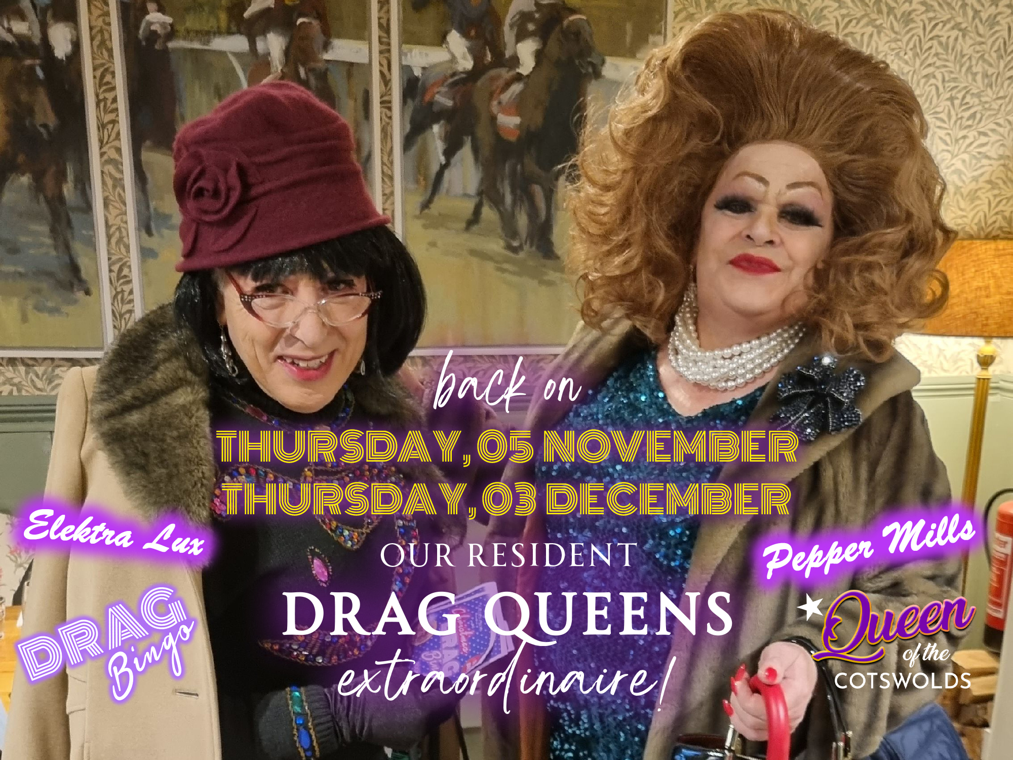 Drag Bingo with Pepper Mills & Electra Lux at The Golden Cross, Cirencester
