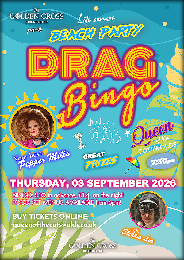Drag Bingo with Pepper Mills & Electra Lux at The Golden Cross, Cirencester